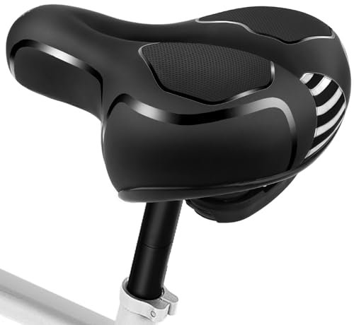 Fahrradsattel Herren Damen Bequem Weich Gel Fahrrad Sattel Ergonomisch Fahrradzubehör, Breit Fahrrad Sattel mit Regenschutz für Stadtfahrten, City MTB Fahrradsitz mit Werkzeug