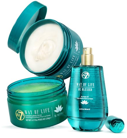 W7 Way of Life Body Care Set | Exfoliating Scrub, Hydrating Body Oil & Nourishing Body Butter | Luxury Skincare for Glowing Skin | Full Size, Long Lasting Products to Use at Home