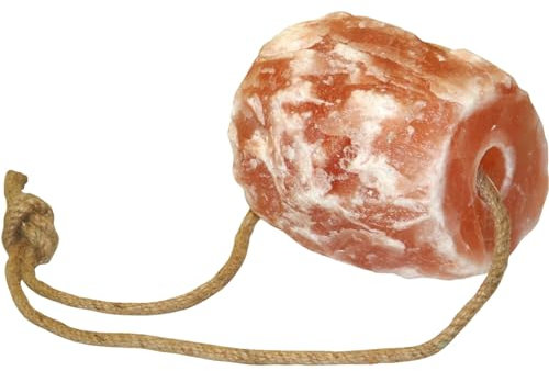 RL24 - Kerbl Salzleckstein – Leckstein für Pferde mit Mineralien & Spurenelementen – Pferdeleckerlis aus 100% Bergkristallsalz – Mineralleckstein mit Kordel – Zusatzfutter – 1 x 1750 g