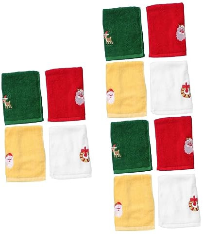 WOONEKY 12 STK Weihnachtshandtuch Gesichtstücher für das Gesicht Weihnachtstücher weihnachtshandtücher Handtuch Weihnachten Gesichtsreinigungstuch Gesichts-Cartoon-Handtuch Baumwolle