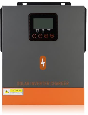 PowMr 1500W Solar Hybrid Wechselrichter, Eingebauter 40A MPPT-Ladegerät 24Vdc auf 230Vac Reine Sinus Welle Off Grid Solar Wechselrichter, Max PV 600W/DC 150V Input für 12/24V Blei-und Lithiumbatterien