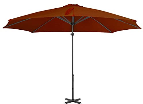 Annlera Garten-Sonnenschirm Balkonschirm Marktschirm Outdoor-Schirm Tischschirm Strandschirm Gartenmöbel Wasserdicht und Sonnenschutz Moderne und Elegante Design Terracotta-Rot 300x238 cm