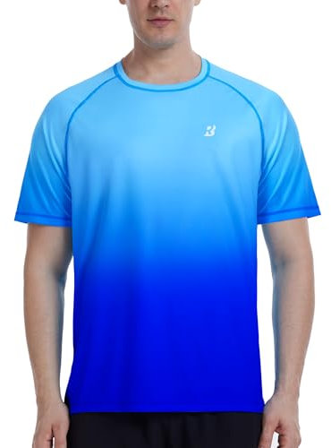 Roadbox Herren Rashguard Kurzarm, UPF 50+ UV Schutz Schwimm Shirt, Atmungsaktiv Sport Badeshirt für Angeln Wandern Surfen