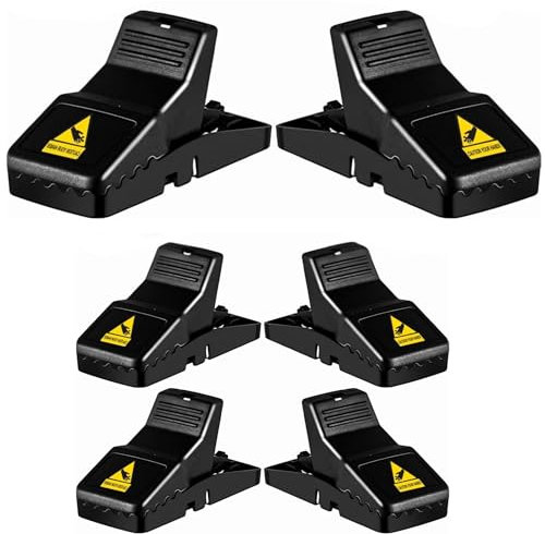 X6 Piege A Rat Ou Piege A Souris. 4 Pièges À Souris Et 2 Tapette À Rat. Pièges Réutilisables Haute Résistance Pour Souris Et Rats – Puissants Et Efficaces, Lavables Pour Intérieur Et Extérieur