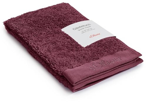 s.Oliver Asciugamano per ospiti 30 x 50 cm, 100% cotone, 600 g/m², morbido e assorbente, colore: bordeaux