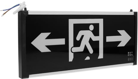 HOMSFOU Señal LED colgante de salida de incendios, cableado de doble cara, luz de salida de emergencia para oficinas, hoteles, edificios públicos, visibilidad de alta intensidad, fácil instalación