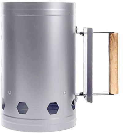 HETHLIF Charcoal Chimney Starter For Camping, Fire Starter With Heat Resistant Handle, Non Slip Base For Outdoor Use (White)