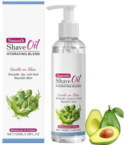 Olio da barba liscio per donna 100ml, Olio per trattamenti pre-rasatura e rasatura, Siero da barba idratante con oli d'oliva e vitamina E, Lenire, idratare, nutrire la pelle (1Pcs)