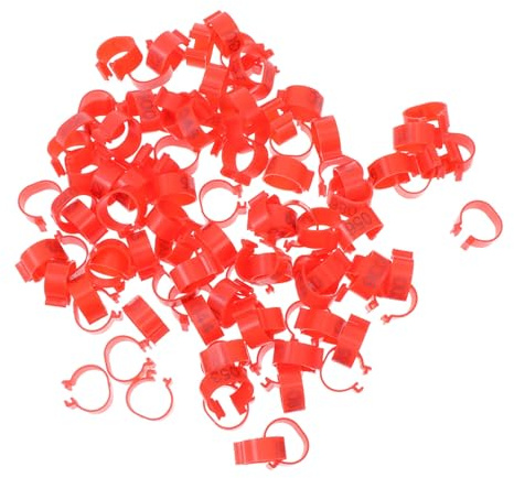 FRCOLOR Anillos para Clip Numerados Prácticos y Fáciles de Colocar para Identificación en Granjas, 100 Unidades para Aves de Corral como Pollos, y Gansos
