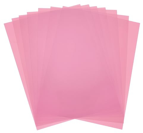 QUARKZMAN 7 färgglada plastark, transparent film bärnsten A4 färgkorrigeringsgel vattentätt ljusfilter 11,7 x 8,3 tum ark för hantverk, LED-belysning, foto (rosa)