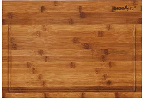 froggit Smokemax - Tabla de cortar y tabla de servir en un bloque de bambú (aprox. 60 x 40 x 5 cm)