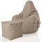 Green Bean 2er Set Sitzsack + Hocker - fertig befüllt - robust waschbar schmutzabweisend - Kinder & Erwachsene Bean Bag Bodenkissen Lounge Sitzhocker Relax-Sessel Gamer Gamingstuhl Pouf - Taupe