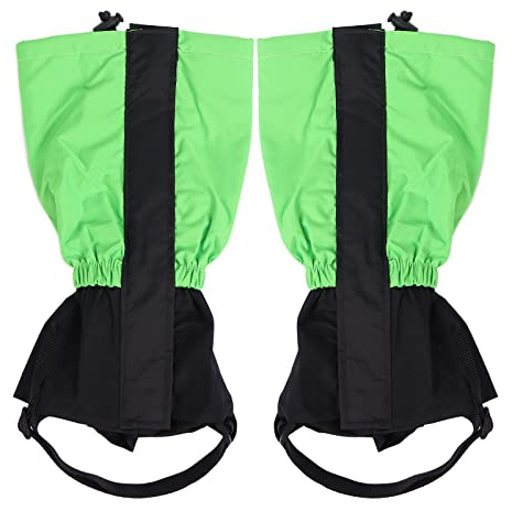 ANGGREK Adjustable Children's Leg Covers, Windproof Sand Prevention, Kids Leg Boot Gaiters (Green, One Size)