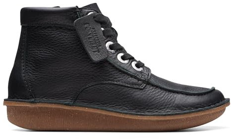 Clarks Damen Funny Cedar Mode-Stiefel, Black Leather, 35,5 EU
