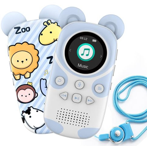 64GB Reproductor MP3 Bluetooth 5.3 con Altavoz, portátiles Lindo Panda de Dibujos Animados para niños,Radio FM, Sonido de Alta fidelidad sin pérdidas,Lanyard,Alarma,Reproductor Musica niños