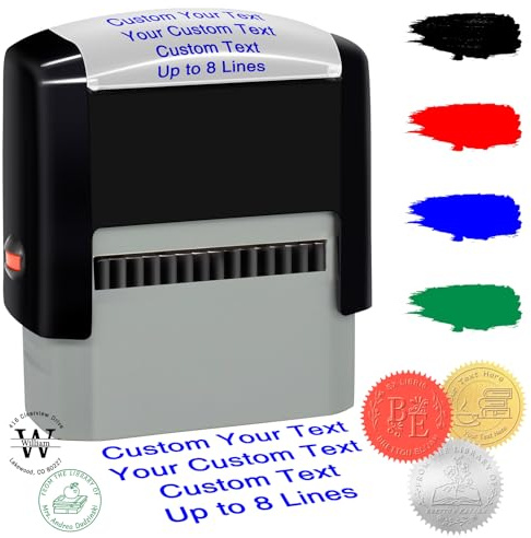 Custom Stamp Personalised Address Stamps for Business Customised Self-Inking Rubber Stamp with Name Date Signature Return Address