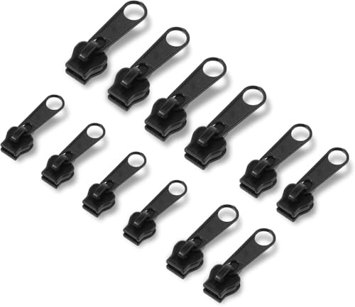 Glvomazty Ripara Cerniere Lampo Zip Cursore Cerniera Universale Tira Zip Rimovibile Cursore Cerniera Ricambio adatto per Giacche, Zaini, Valigie e fai da te (Cursore Cerniera Universale 12PCS)