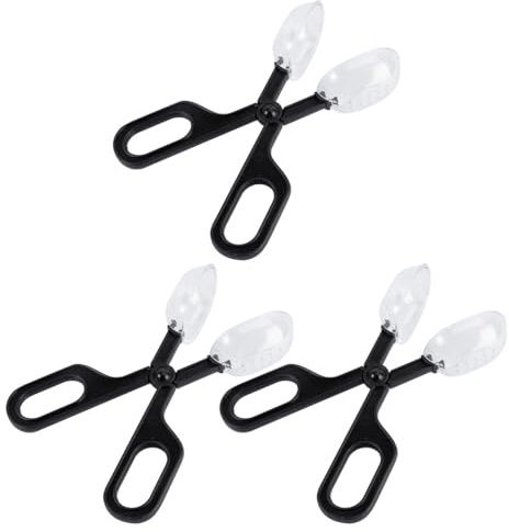 DOITOOL 3 Pièces Pince D'alimentation en Abs Noir pour Reptiles et Insectes, Design Ciseaux Flexible, Confortable et Pratique pour Nourrir Sauterelles et Grillons