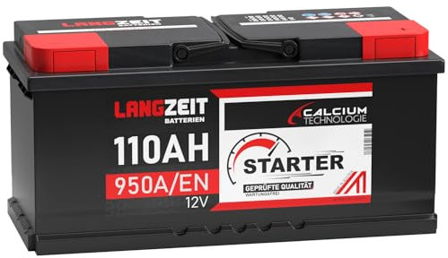 LANGZEIT Autobatterie 110Ah 12V 950A/EN Starterbatterie