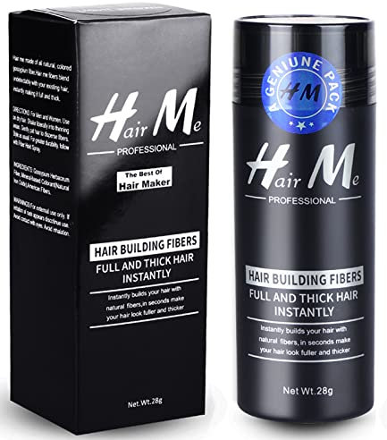 Poudre Densifiante Volume Cheveux Chatain Calvitie Homme Hair Building Fibers（Noir）