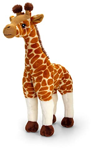 Keeleco SE6125 Plüschtier Giraffe, ca. 40 cm, aus recycelten Materialien, Augen aufgestickt aus Baumwolle