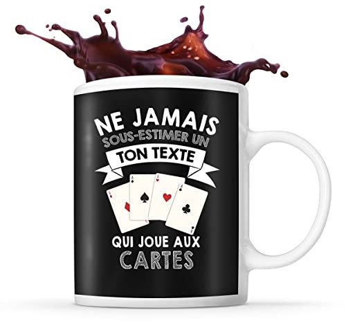 Mug Jeu de cartes caravane Prénom métier âge Personnalisable | Tasse drôle pour | idée cadeau anniversaire Noël fête des Pères