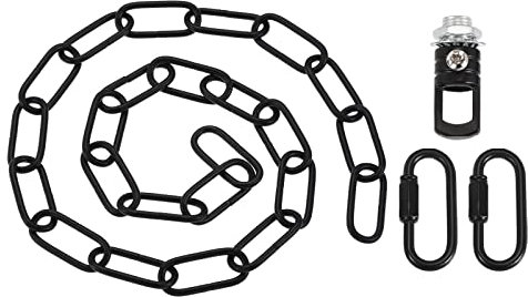 YOKIVE 1 Set Pendant Light Fixture Chain, 4mm Thick Chandelier Hanging Link with Connector Hooks Ring, Great for Ceiling Lights, Lamps (Black, 36-Inch)