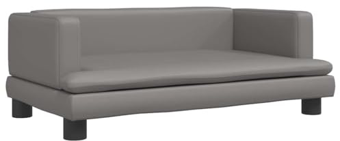 vidaXL Lettino per Cani Grigio 80x45x30 cm in Similpelle, Letto per Cani, Divano per Cani, divanetto per Cani, Letti per Cani