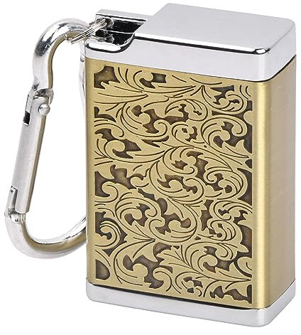 Taschenaschenbecher für Unterwegs, Reiseaschenbecher mit Karabiner Mobiler Aschenbecher aus Metall, Taschenaschenbecher Geruchsdicht Mini aschenbecher für Reisen, Camping, Outdoor-Aktivitäten (Golden)