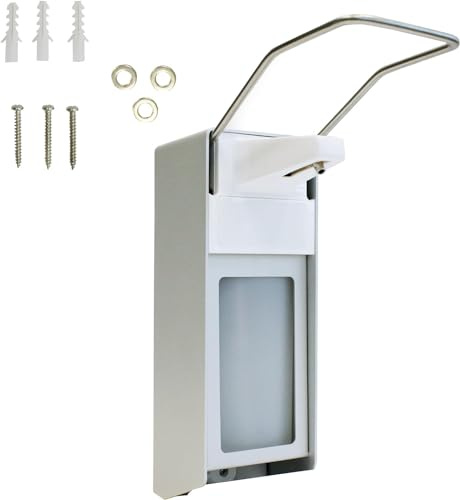 Desinfektionsmittelspender 500 ml | Wand-Spender hochwertiges Aluminium inkl. Befestigungsmaterial | Dosier-Pumpe für Desinfektionsmittel & Seife | Sterilliumspender | Universalspender | Eurospender