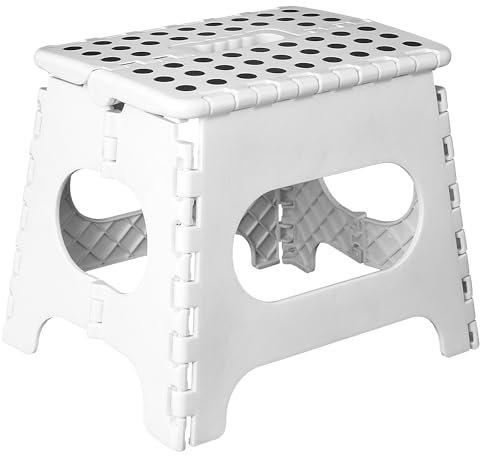 Marchepied Pliable Tabouret marchepied Pliant 11 Pouces | Tabouret Pliant antidérapant pour Enfants et Adultes | Marchepied en Plastique léger et Portable avec poignée