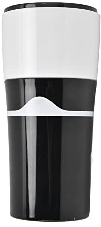 Kaffeemaschine, 450 ml, tragbar, für Reisen, 450 ml, Keuri-Kaffee für K-Cup-Kapseln, Camping, Heiß- und Kaltbrühbereiter mit 3 wiederverwendbaren Filtern, S, Grau (Schwarzweiß)
