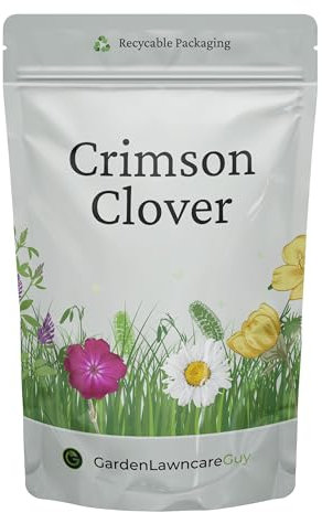 Crimson Clover Seeds for Wild Areas and Gardens - Green Manure Flower Seeds - Garden Lawncare Guy (100, Grams)