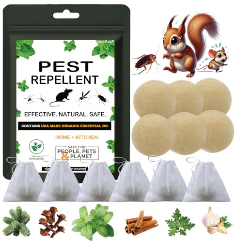 2X Repelling Organic Peppermint Oil Moth Balls for Rodents, Botanic Mothballs for Mice, Rats, Mouse Repellent, Pest Control Indoor & Outdoor Use, Long-Lasting Deterrent Replace Trap Poisoning Pet Safe