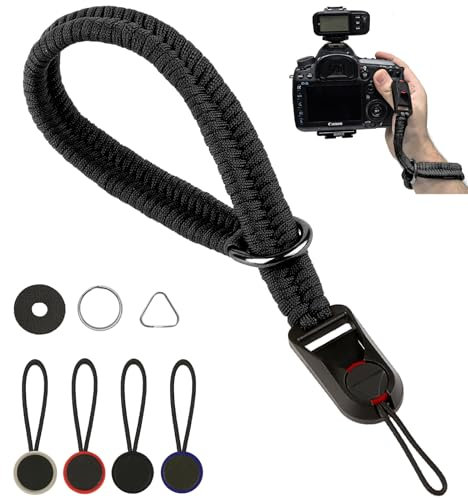 TOKIISHE Kamera Handschlaufe mit 4 Schnellverschluss, Camera Strap Quick Release Verstellbarer Kameragurt für Verschiedene Handgelenke, Ultraleichtes Gewicht Paracord Handschlaufe für SLR DSLR