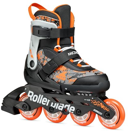 Rollerblade MICROBLADE SL, Pattini in linea Bambino, nero/arancio, EU: 28-32 (UK 10J-13J / US: 11J-1)