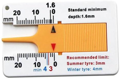 Controllo della profondità del battistrada - Misuratore della profondità del battistrada | Strumento di misurazione della ruota del pneumatico con profondità 0-20 mm | Strumento di misurazione