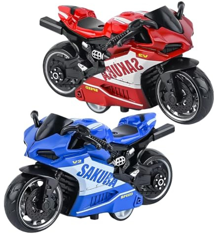 NTEVXZ Alloy Motorbike Toy，Alloy Motorcycle Model Decoration,Simulation Miniature Motorbike Model Toy Gift Collection Decoration, for Men and Collectors,2pcs