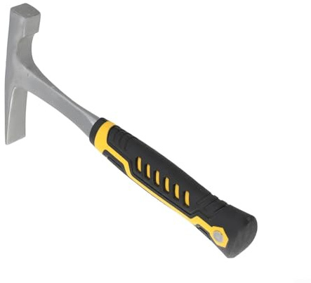 Marteau géologique à tête plate et pointue | Pioche en acier forgé 45 pour l'exploration minière, la géologie des champs, les travaux de maçonnerie | Anti-(B)