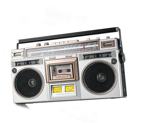 Retro Boombox CD Tape Player con Bluetooth, radio FM/DAB+, ingresso SD/USB, registratore cassette per riunioni e viaggi