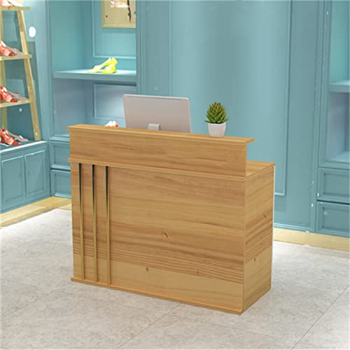 Modern receptbänk – kassör och reception för klädaffär närbutik eller bar – mångsidig naturlig h (60 x 50 x 100 cm)