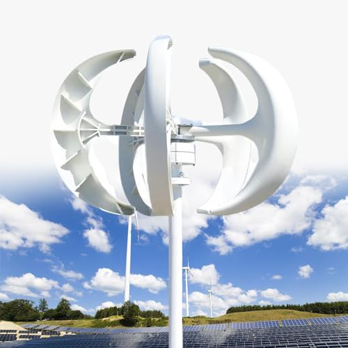 10 000 W fristående 48 V 3-fas vindkraftverk med styrenhet, kompatibel med 12 V/24 V/110 V/220 V, perfekt för hem, husbil, båt, stuga, vit