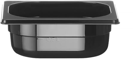 HENDI Recipiente Gastronorm 1/6 - PC - Negro - 1 L - 176x162x(H) 65 mm