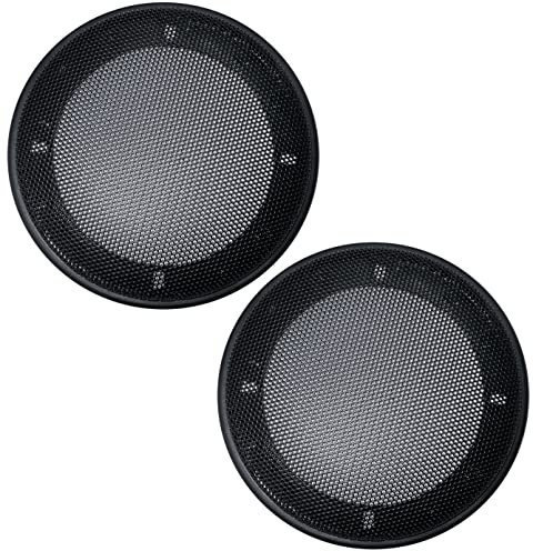 AERZETIX - C53552 - Set di 2 griglie reti di protezione per altoparlanti/casse subwoofer - diametro 140mm 4'' - colore nero - per auto veicolo
