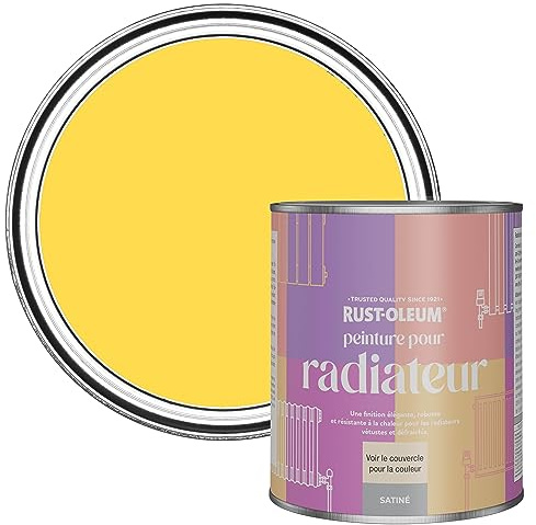 Rust-Oleum Yellow Heat Resistant Radiator Paint in Satin Finish - Lemon Sorbet 750ml