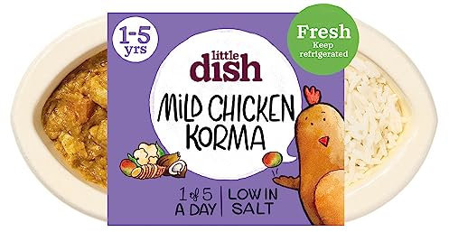 Little Dish Protein Packed Mild Chicken Korma | Low in Salt And Made With 100% Natural Ingredients | Contains No Additives Or Preservatives | 1 Of 5 A Day | Ages 1 - 5