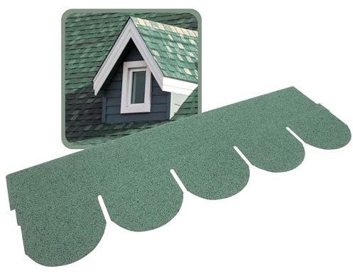 DAPRONA 20x Bitumen Dachschindeln Biberschwanz Grün 1 m x 32 cm - 2,6 m² selbstklebend mit Glasvlieseinlage - wetterfest & UV-beständig für Gartenhaus, Carport, Garage, Pavillon