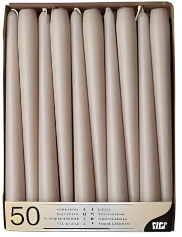 PAPSTAR 50 Leuchterkerzen Ø 2,2 cm · 25 cm puder