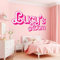 Iconic Style Personalized Wall Decor - Hot Pink Wall Decals Peel and Stick - Perfect Accessories for Women Party - Ideal for Bedroom Decor - Loved by Kids, Girls, Women