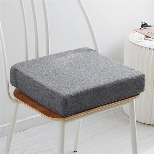 FZKun Coussin de siège en mousse à mémoire de forme pour fauteuil, rehausseur antidérapant, confortable pour intérieur et extérieur, voiture, bureau, canapé (gris foncé, carré, 45 x 45 cm, épaisseur 8